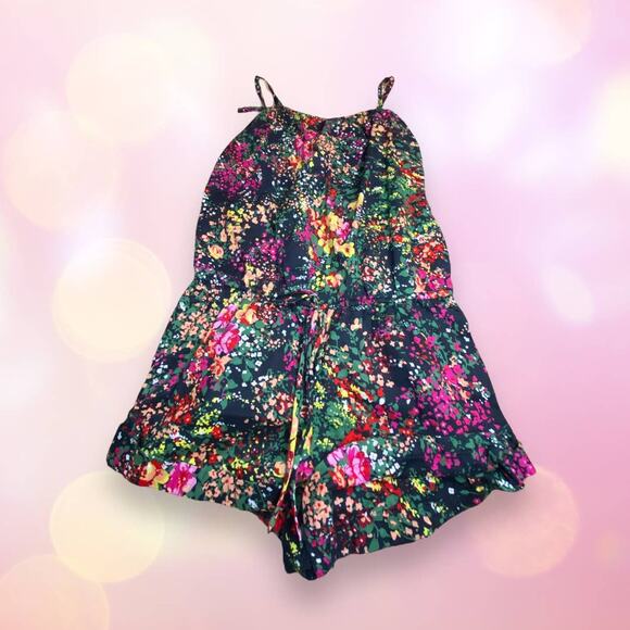 PINK by Victoria's Secret Multicolor Floral Cotton Romper Size Small - Picture 1 of 9